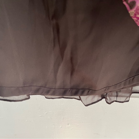 Anne Klein brown and pink silk floral skirt size 16 - Picture 6 of 6